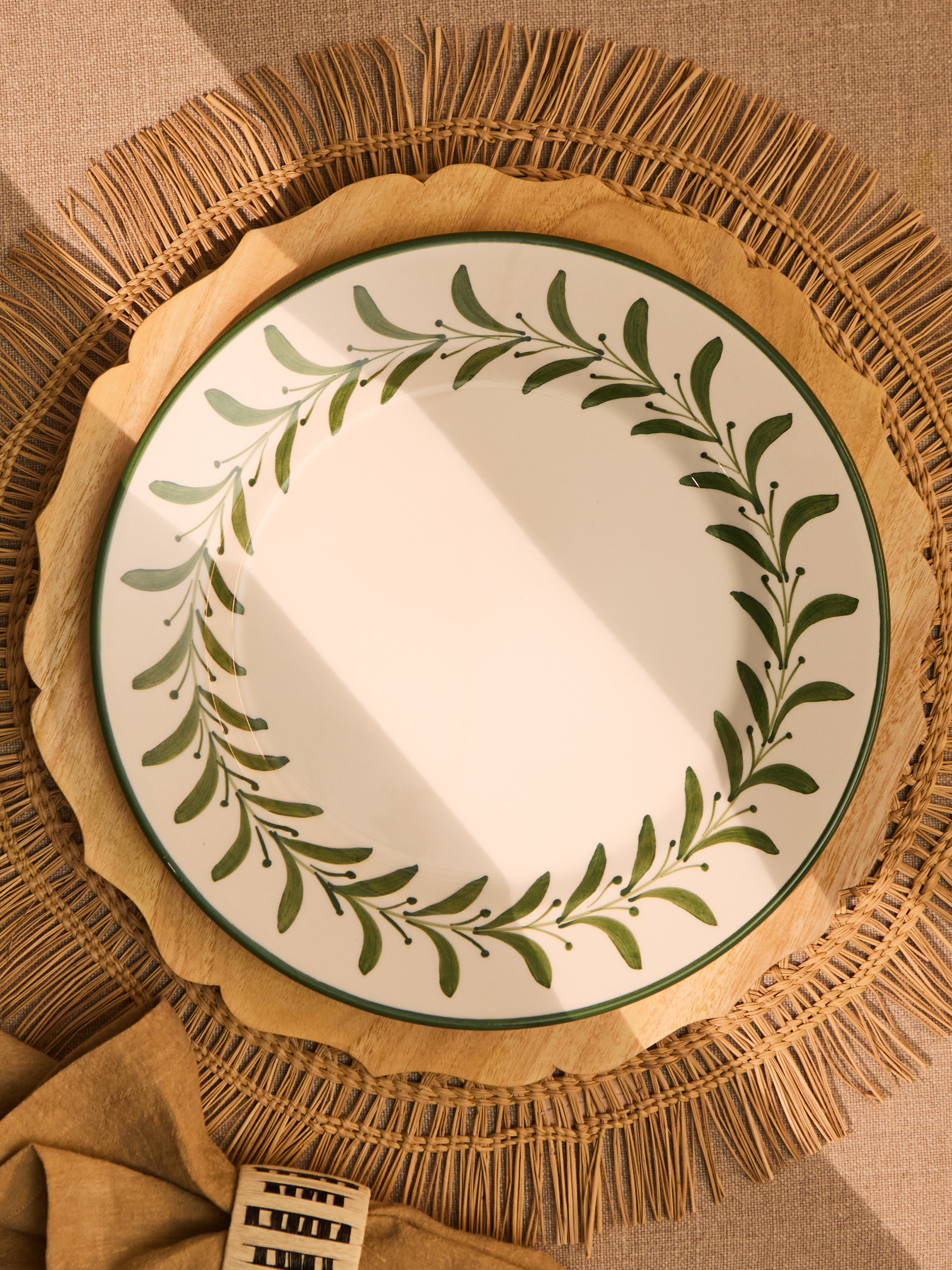 Helecho Hand-Painted Ceramic Dinner Plates – 11in/27.5cm (Set of 4)
