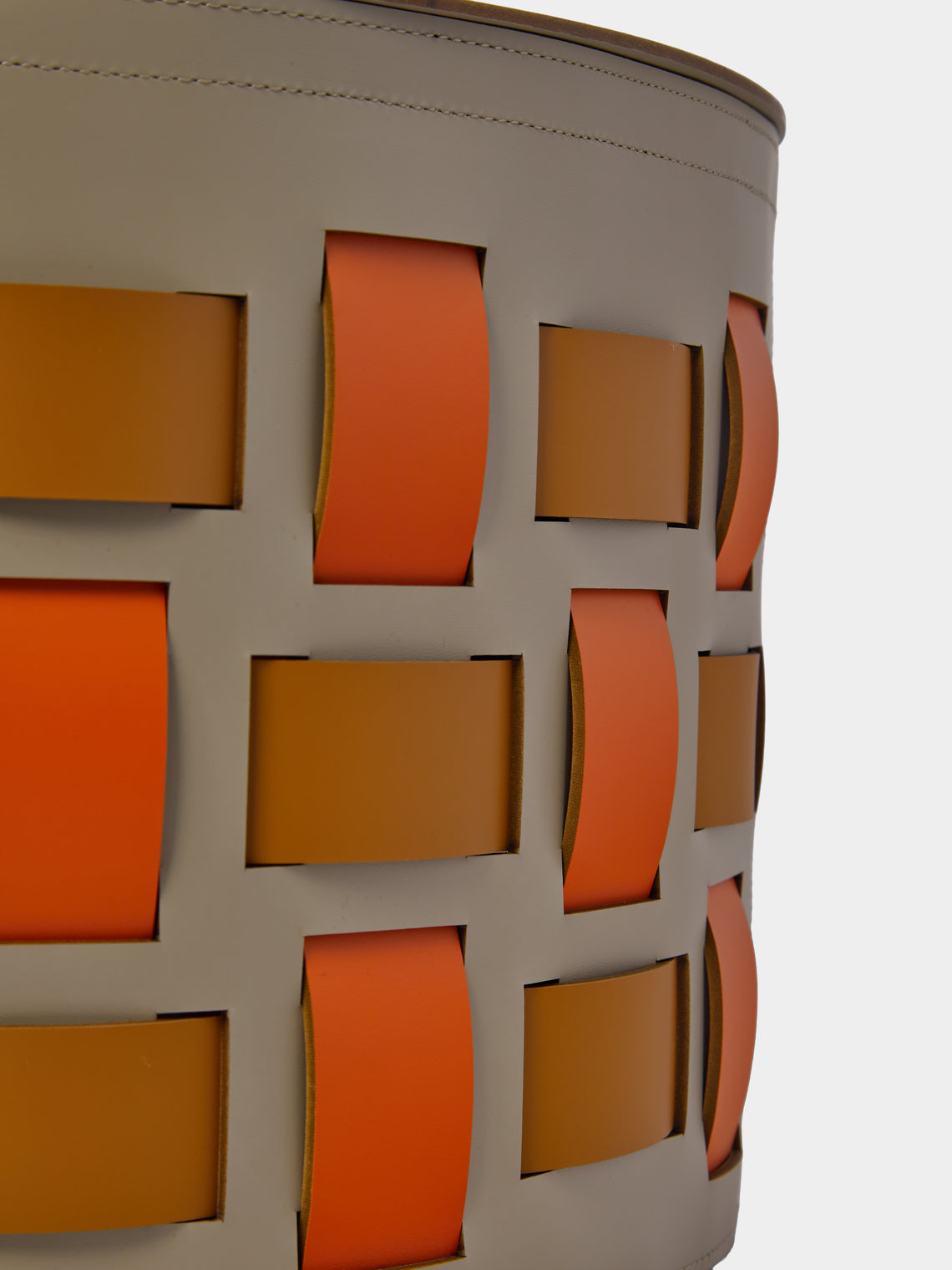 RUDI - Lisbona No. 10 Leather Round Basket - Multiple - ABASK