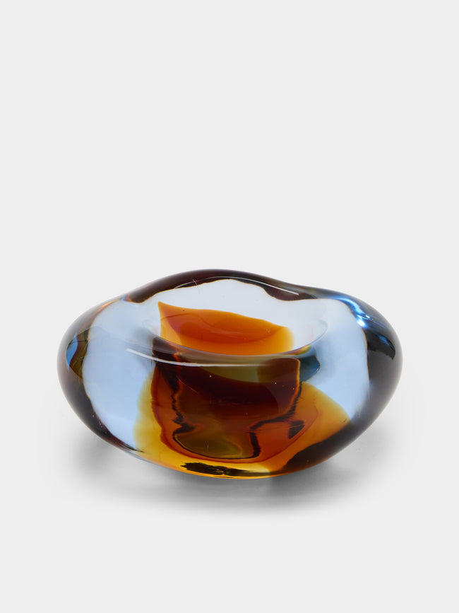 Antique and Vintage - 1970s Murano Glass Ashtray - Blue - ABASK - 