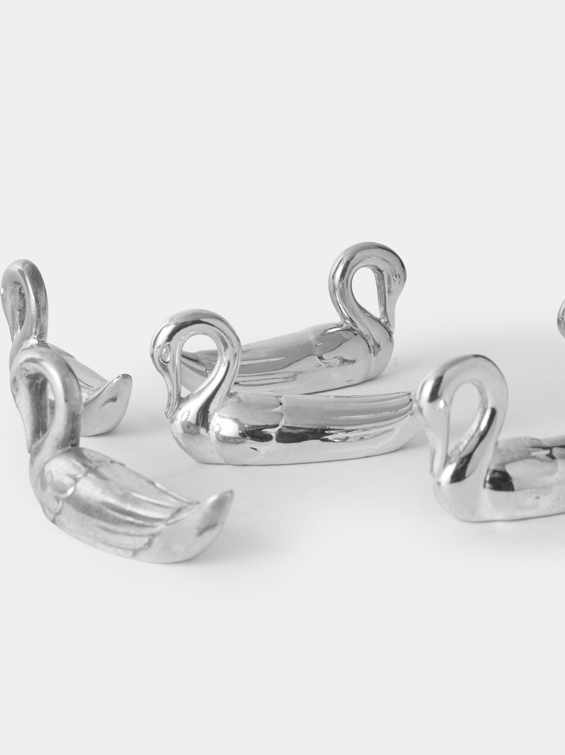Antique and Vintage - Mid Century Silver Plated Swan Knife Rests (Set of 8) - Silver - ABASK