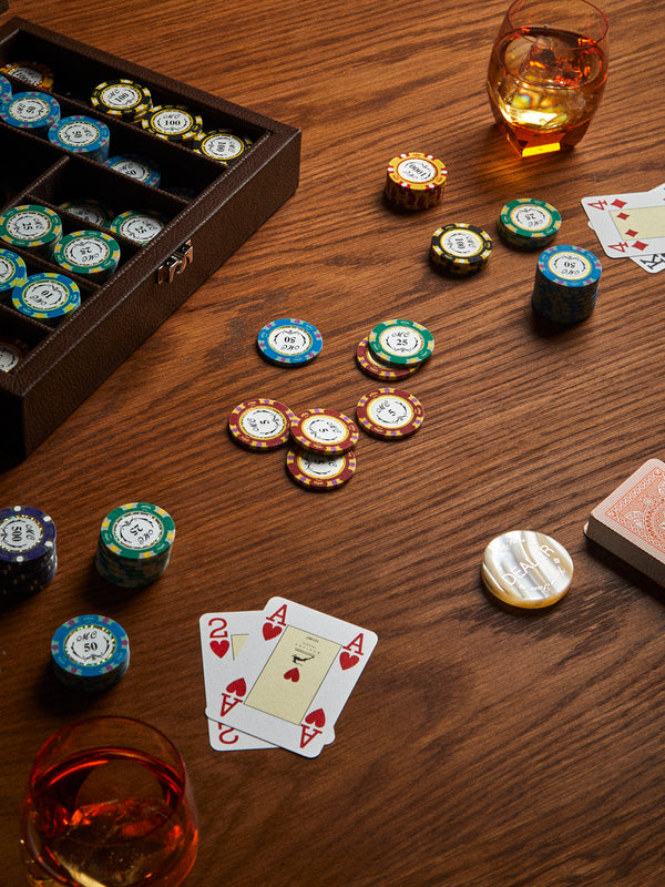 Hector Saxe - Leather Small Poker Set - Brown - ABASK