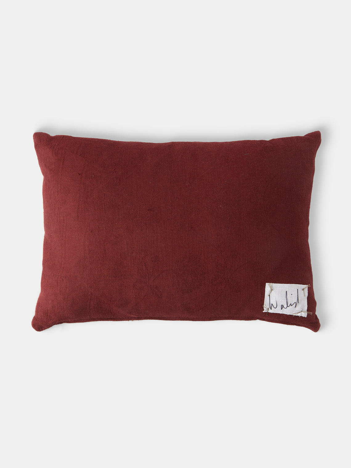 By Walid - 19th-Century Needlepoint Wool, Linen and Damask Cushion (17.5in/45cm) - Multiple - ABASK