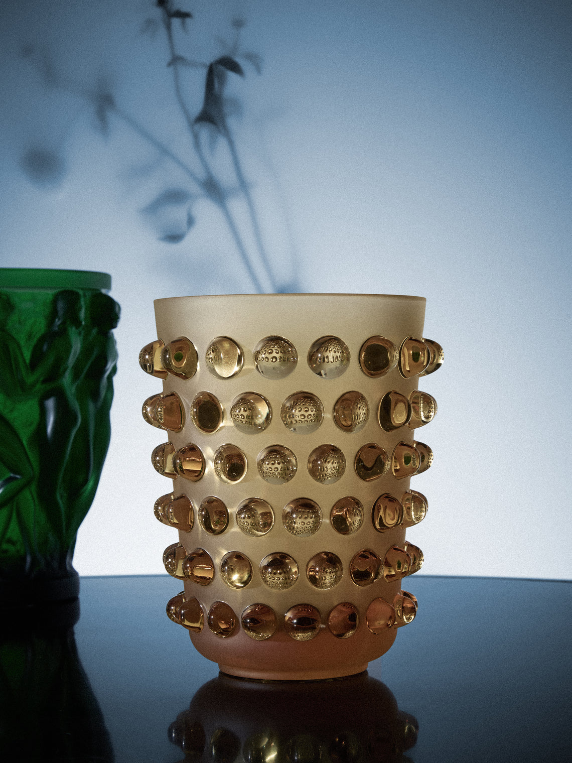Lalique - Mossi Crystal Vase (8in/21cm) - Orange - ABASK