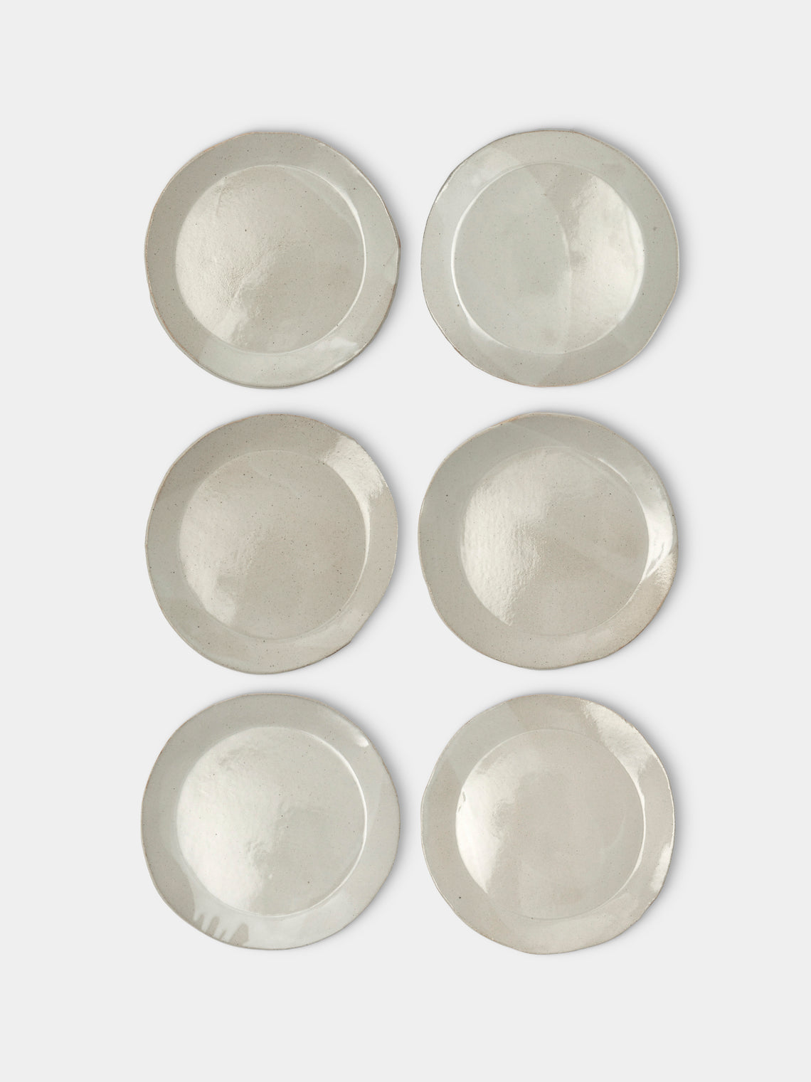 Estudio Vernís - Wood-Fired Stoneware Dinner Plates 9in/23cm (Set of 6) - White - ABASK