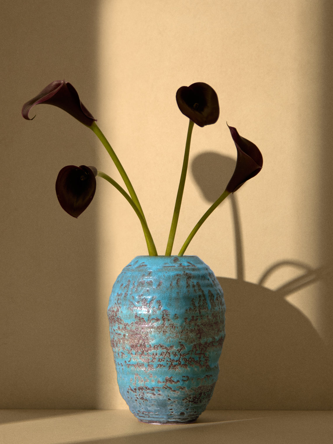 Peter Speliopoulos Projects - Hand-Thrown Stoneware Vase (10in/25.5cm) - Blue - ABASK