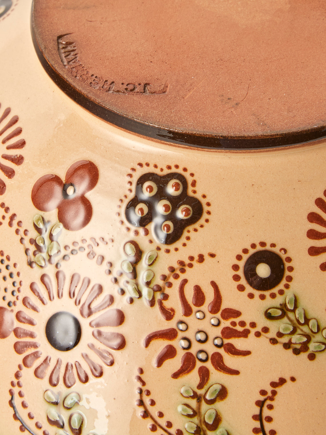 Poterie d’Évires - Flowers Hand-Painted Ceramic Grand Salad Bowl - Cream - ABASK