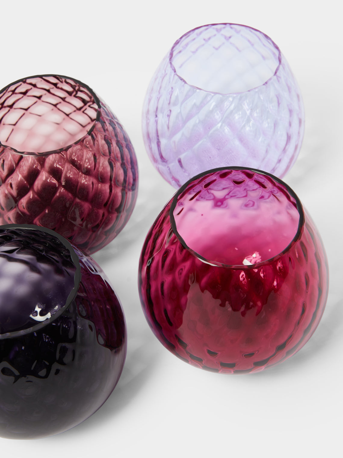 NasonMoretti - | Set of 4 | Macramé Hand-Blown Murano Glass Tealight Holders - Multiple - ABASK