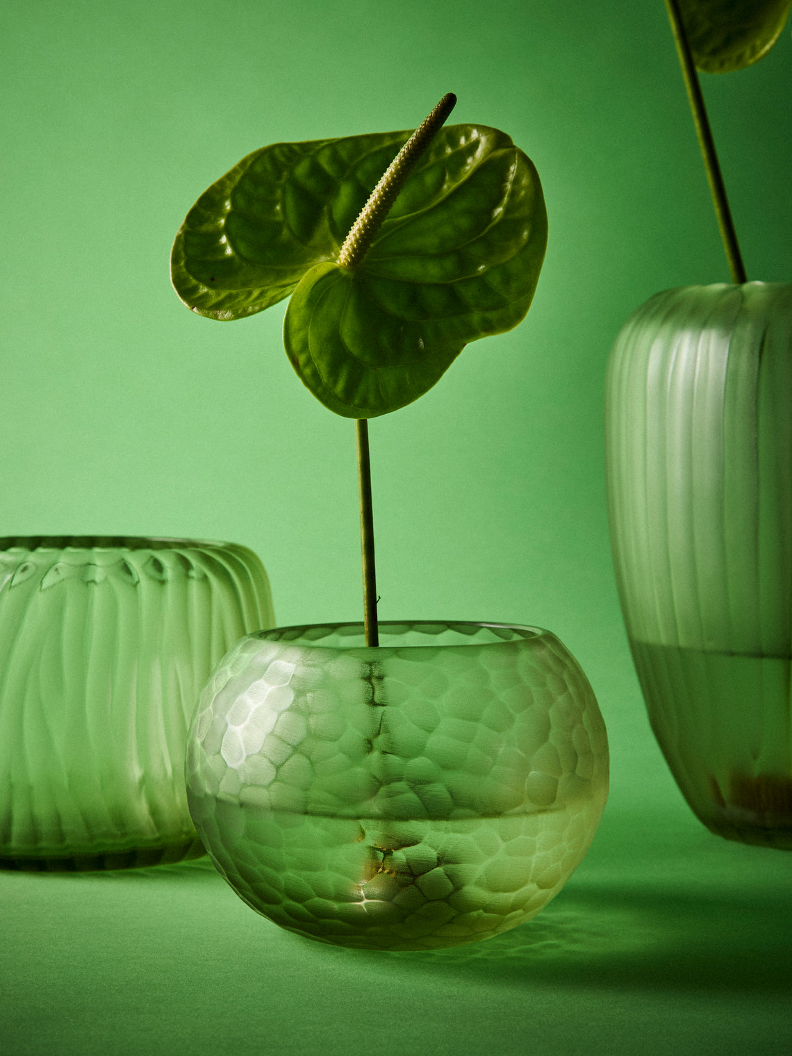 Micheluzzi Glass - Bocia Verdino Diamante Hand-Blown Murano Glass Vase (5.5in/14cm) - Green - ABASK