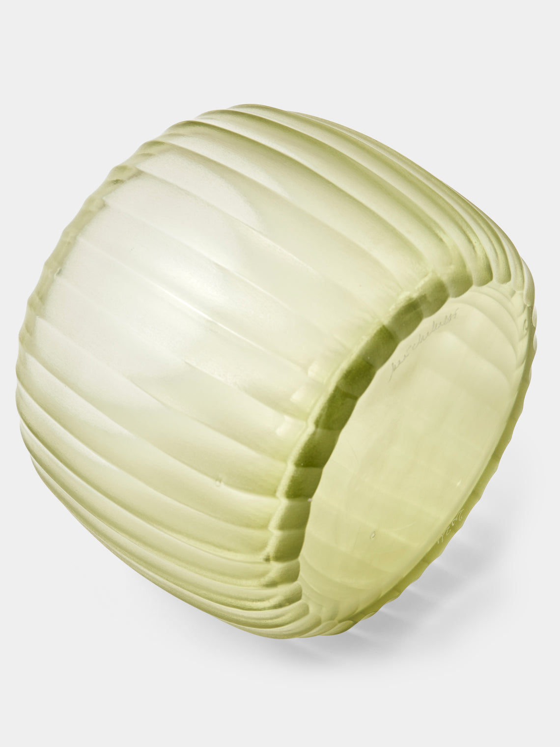 Micheluzzi Glass - Pozzo Verdino Coste Hand-Blown Murano Glass Vase (7in/18cm) - Green - ABASK