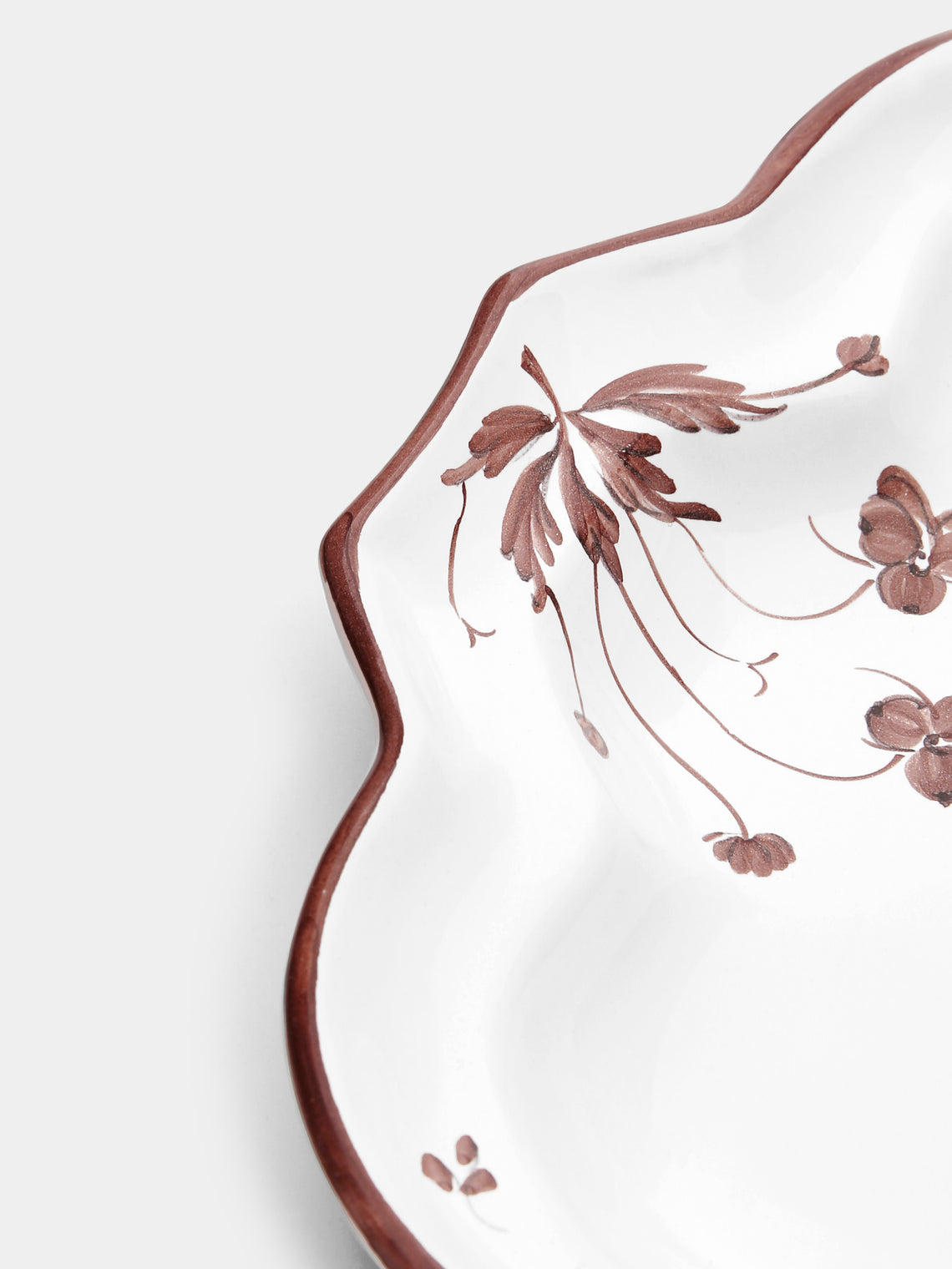 Z.d.G - Camaïeu Drageoir Hand-Painted Ceramic Salad / Dessert Plates – 8in/21cm (Set of 2) - White - ABASK