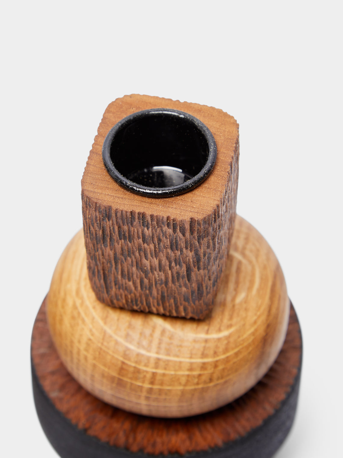 Lucas Castex - Hand-Engraved Wood Candlesticks (Set of 3) -  - ABASK