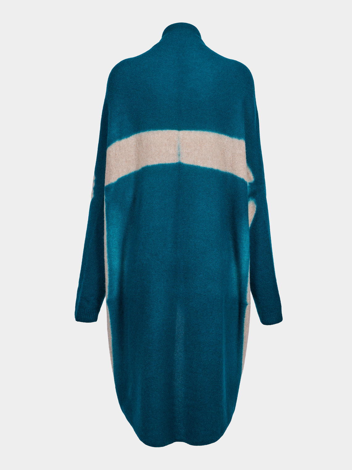 Suzusan - Shibori Cashmere Upside-Down Cape | One Size - Teal - ABASK