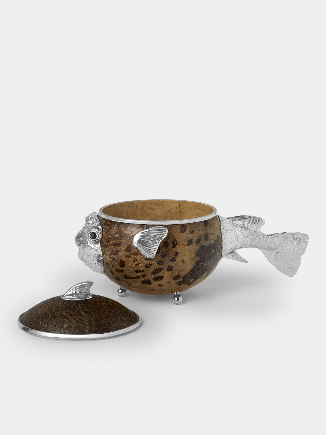 Objet Luxe - Pufferfish Silver-Plated Box - Silver - ABASK