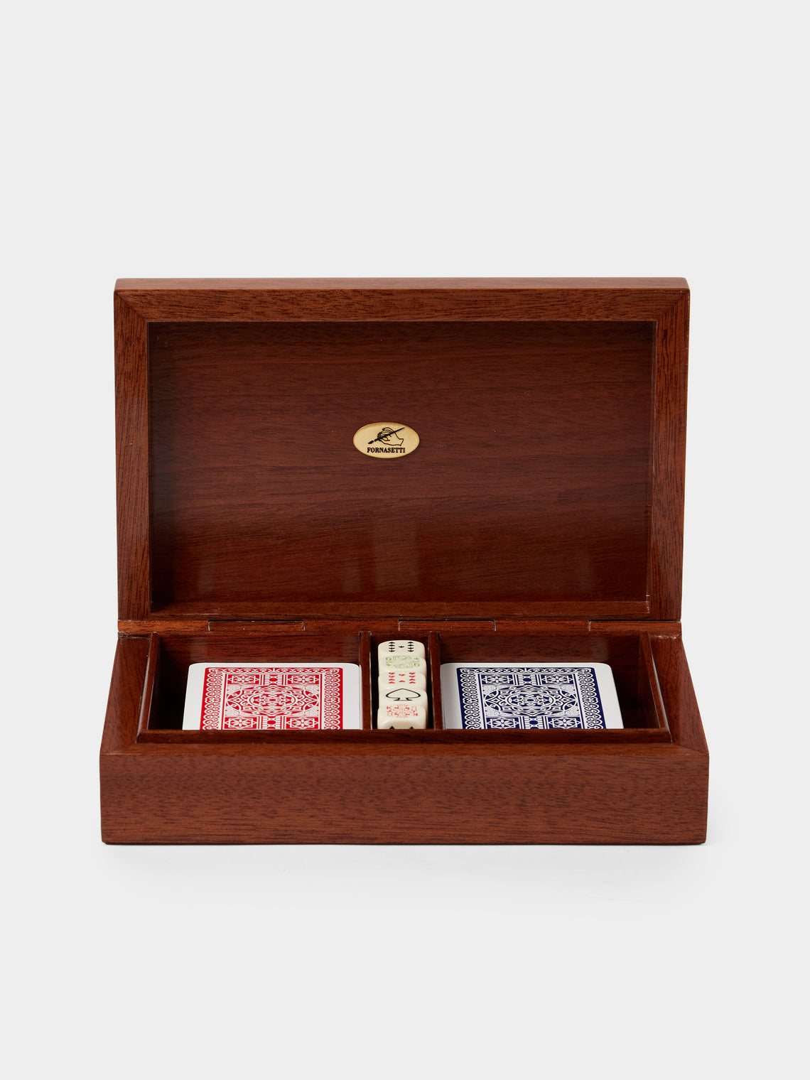 Fornasetti - Visi Wood and Iron Playing Cards Box - Brown - ABASK