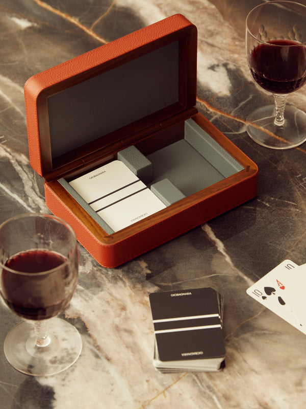 Giobagnara x Poltrona Frau - Leather and Walnut Playing Cards Box -  - ABASK