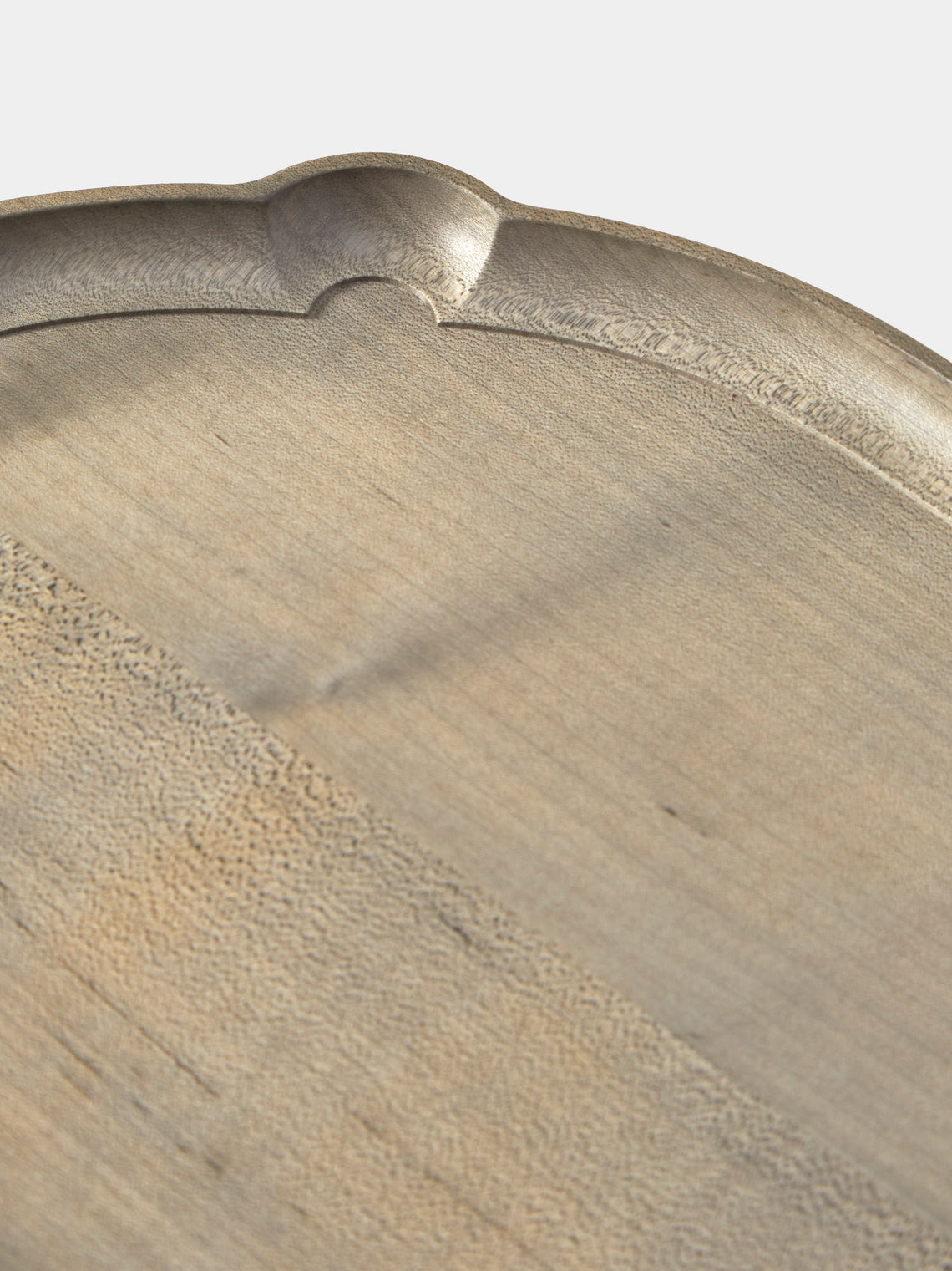Ifuji - Italian Hand-Carved Wood Tray (12in/31cm) - Brown - ABASK