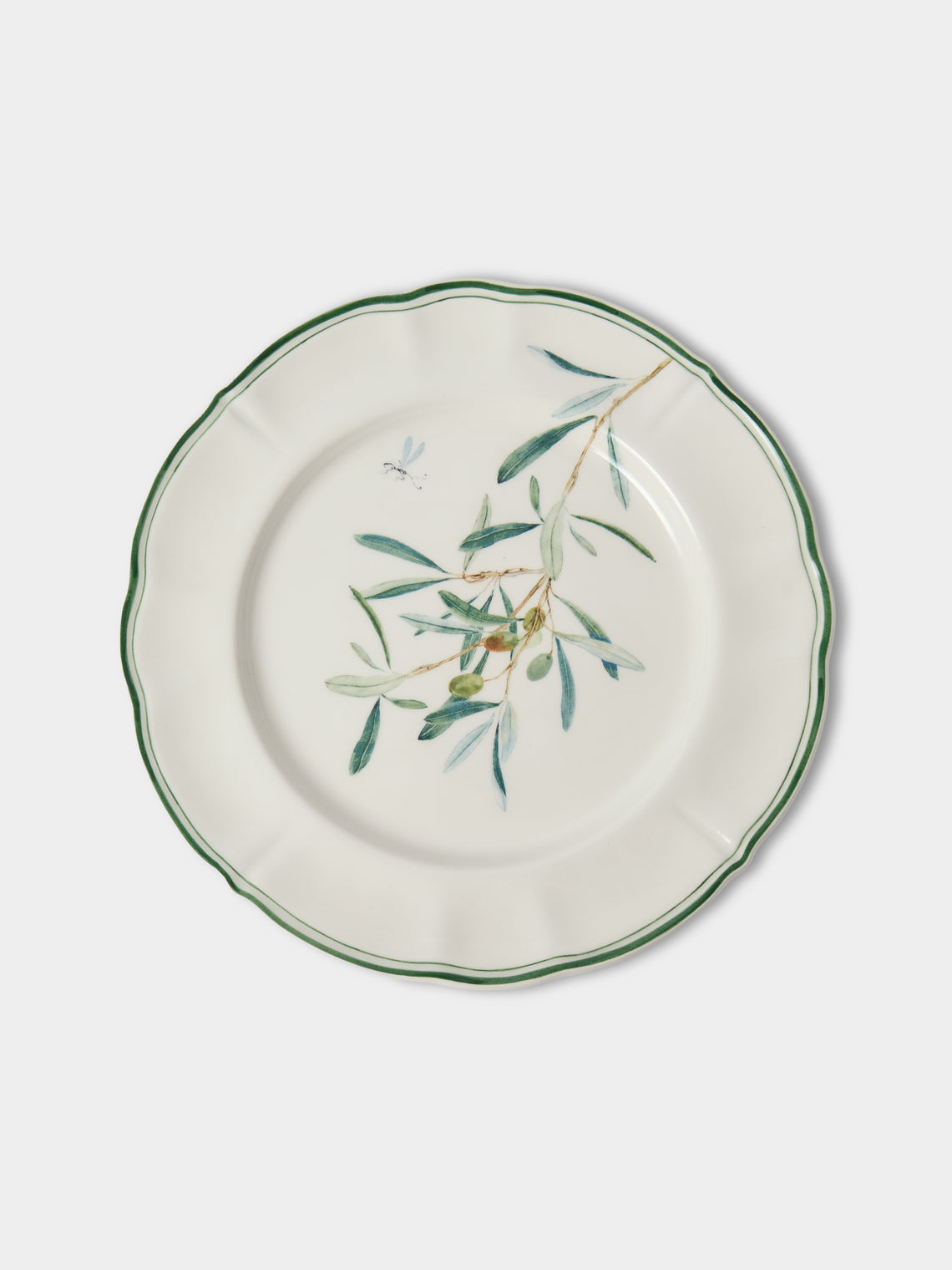 Laboratorio Paravicini - | Set of 6 | Ulivi Ceramic Dessert / Salad Plates (9in/23cm) - Green - ABASK