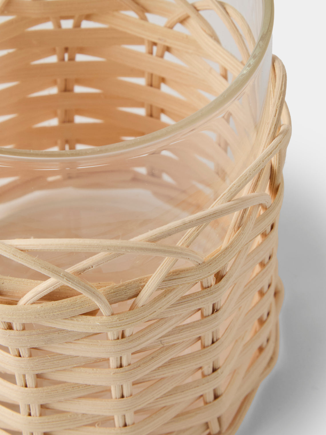 Pigment France - Wideville Rattan Table Candle Holder - Cream - ABASK