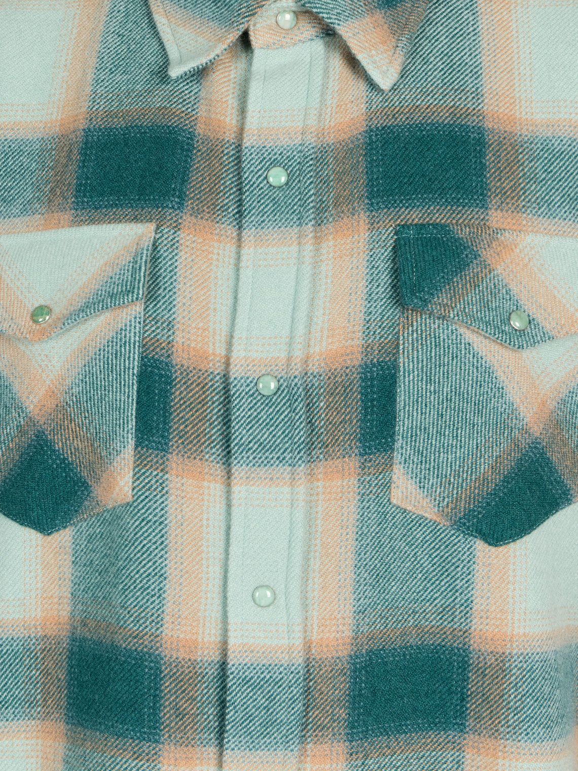 God's True Cashmere - Avocado Shadow Plaid Cashmere Shirt | Size: M - Green - ABASK