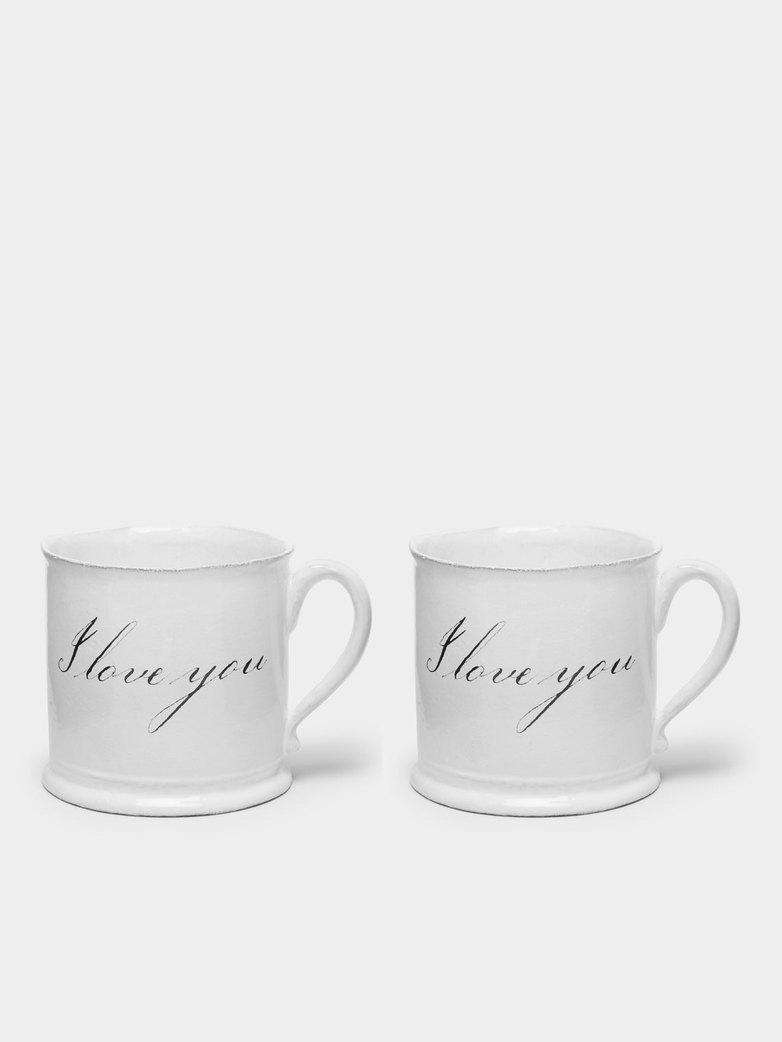 Astier de Villatte - I Love You Hand-Glazed Ceramic Mug (Set of 2) - White - ABASK 