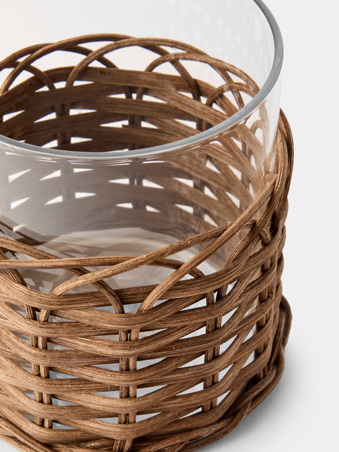 Pigment France - Wideville Rattan Candle Holder - Brown - ABASK