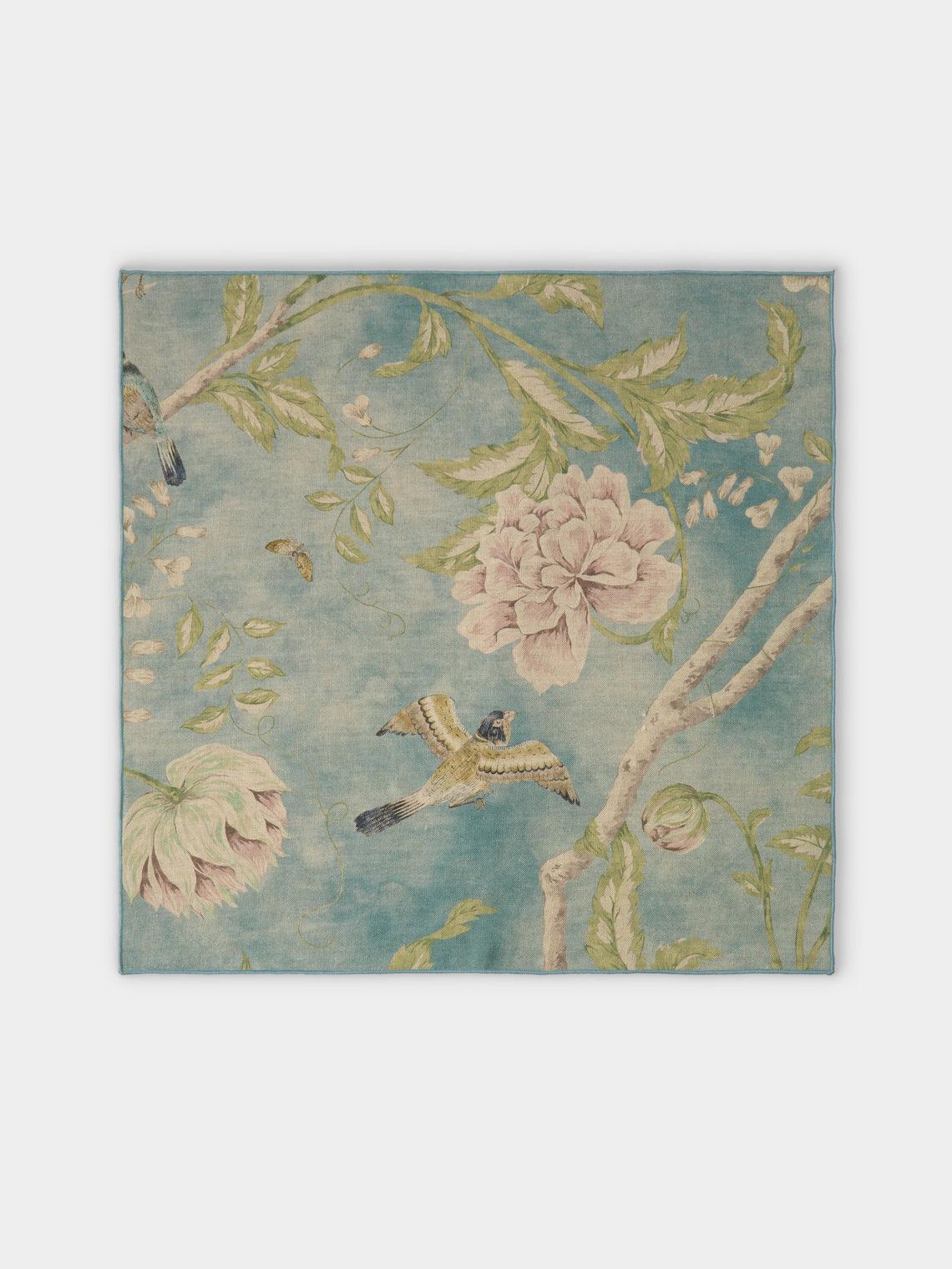 Borgo delle Tovaglie - Filo Affresco Embroidered Linen Extra Large Napkins (Set of 4) - Blue - ABASK