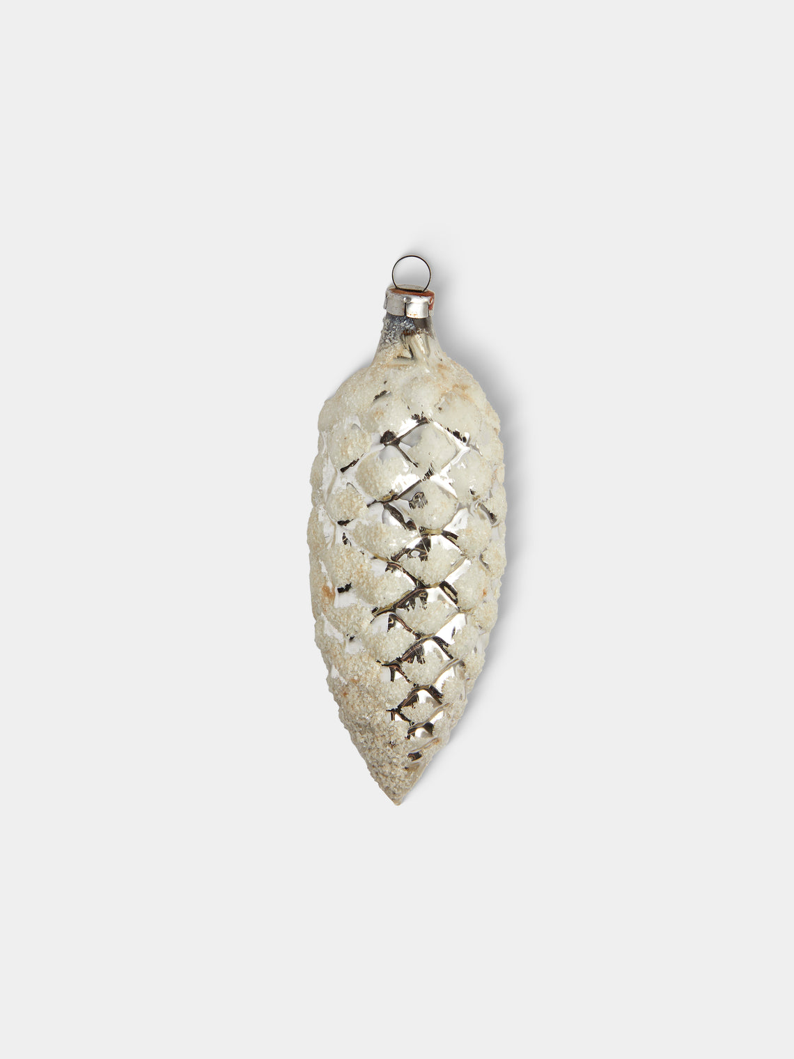 Antique and Vintage - Early-20th-Century Pinecones Glass Baubles (Set of 12) - Silver - ABASK