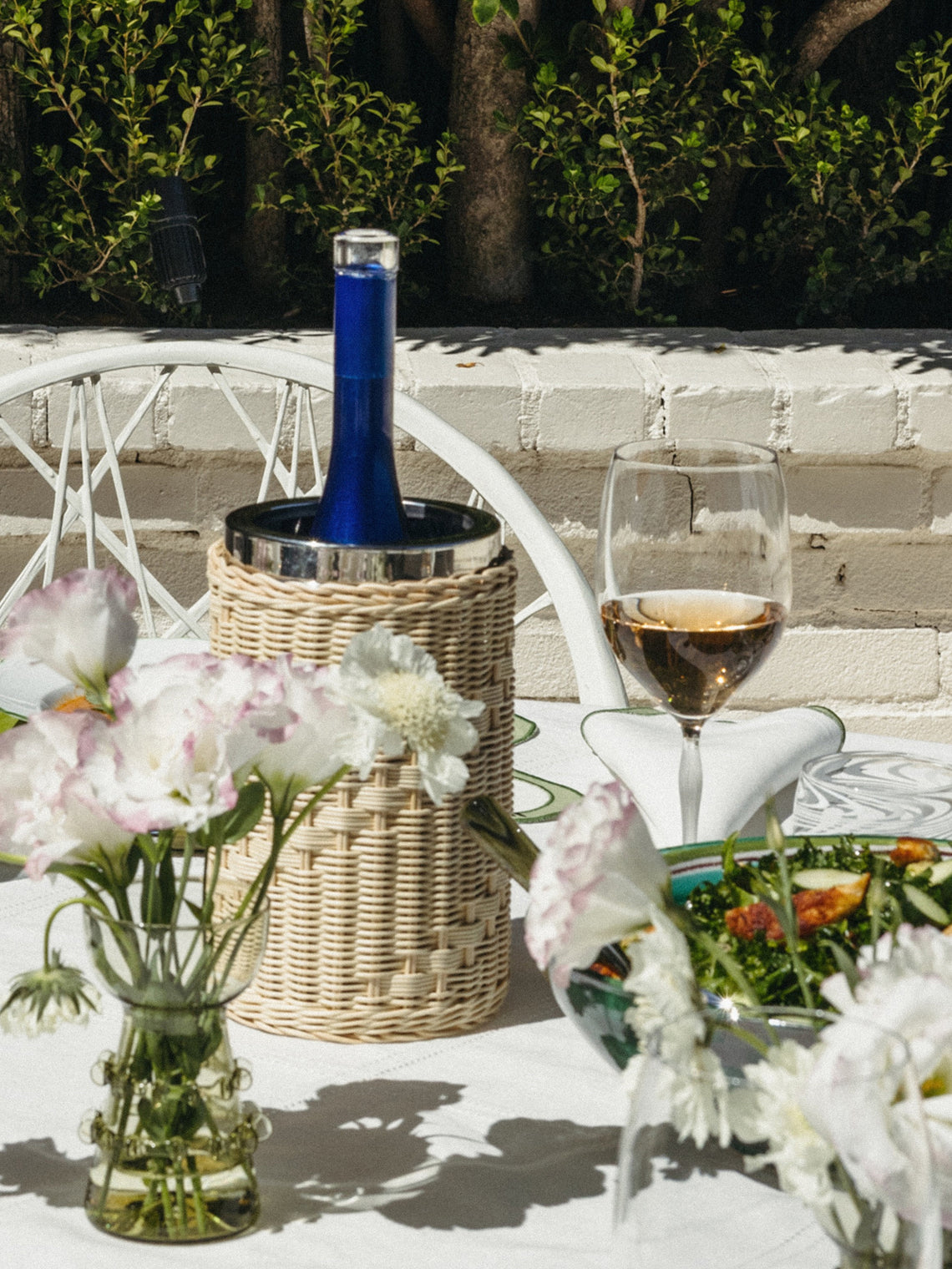 Mila Maurizi - Primula Handwoven Wicker and Steel Bottle Cooler - Beige - ABASK