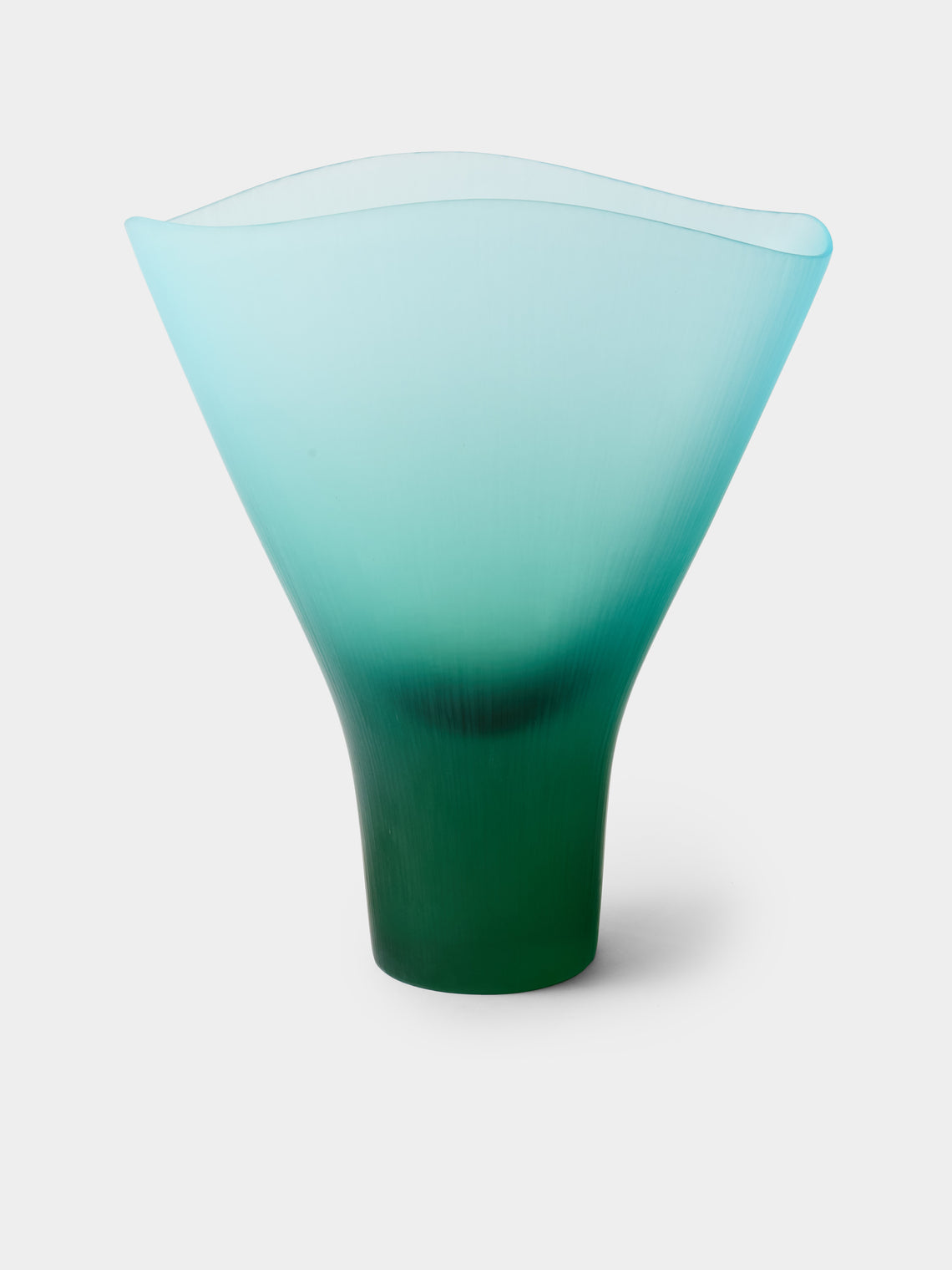 Venini - 1962 Tobia Scarpa and Ludovico Diaz de Santillana Battuti Murano Glass Vase (17.5in/45cm) - Blue - ABASK - 