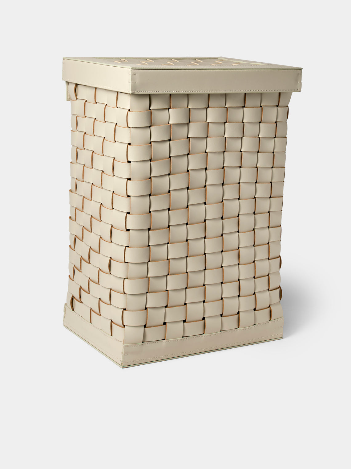 Riviere - Barcelona Water-Resistant Leather Laundry Basket - Ivory - ABASK