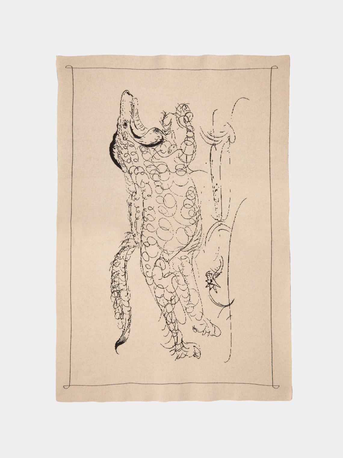 Saved NY - Dynamism Dog Cashmere Throw (79in/2m) - White - ABASK - 