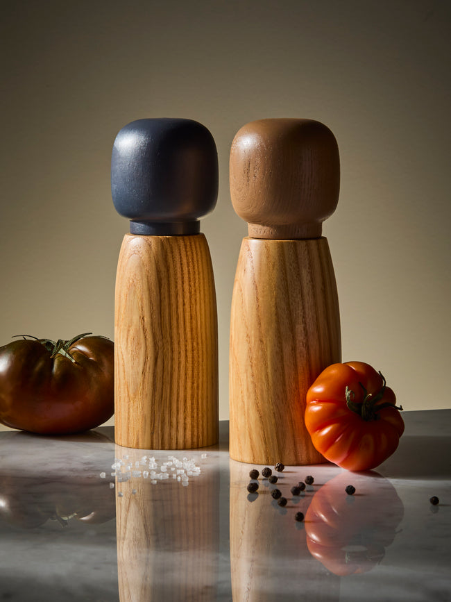 Marisa Klaster - Hand-Turned Wood Salt and Pepper Grinders (Set of 2) - Brown - ABASK