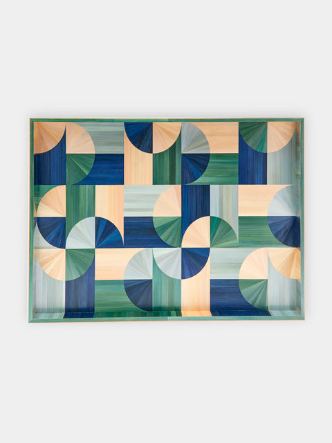 Ruda Studio - 60s Rye Straw Inlay Wood Tray -  - ABASK - 
