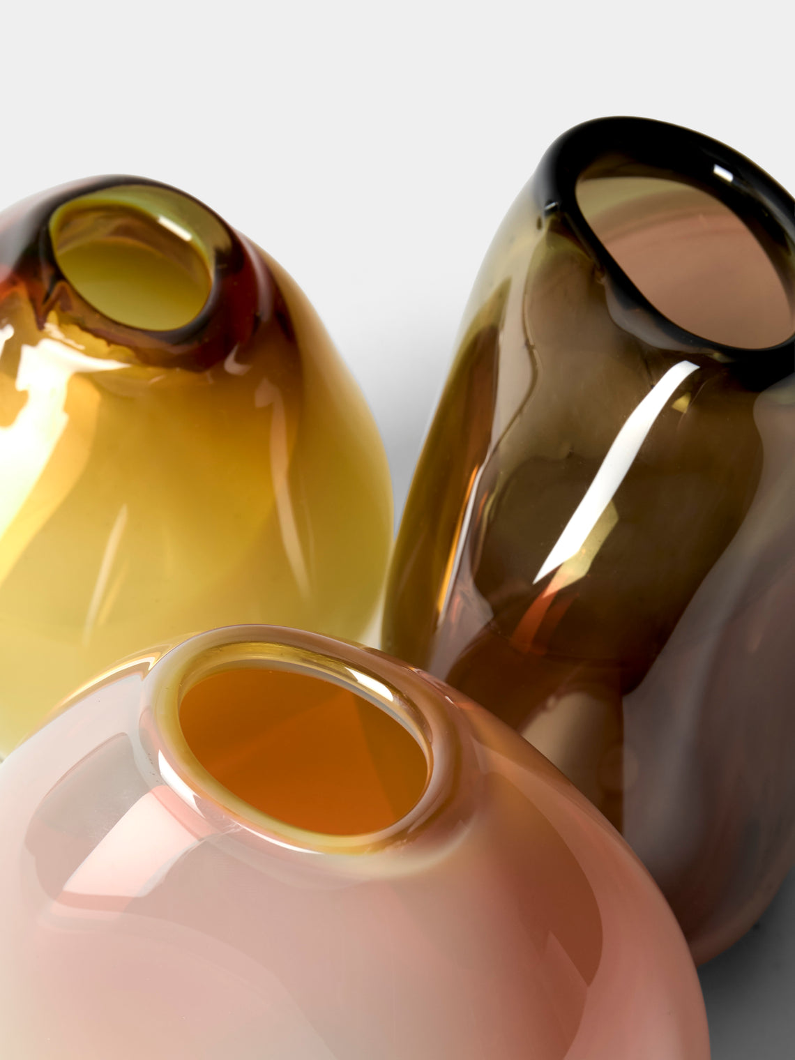 Michele Oberdieck - Hand-Blown Glass Vases – 4.5in/12cm (Set of 3) - Orange - ABASK