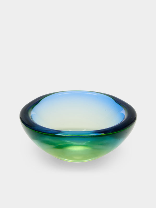 Antique and Vintage - Mid-Century Murano Glass Ashtray - Blue - ABASK - 