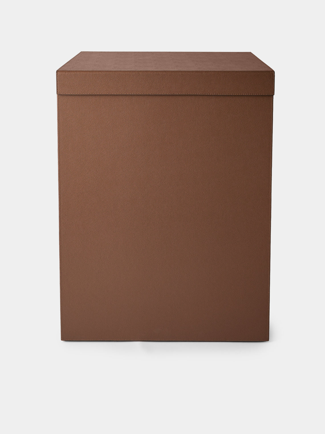 Giobagnara - Parma Leather Large Laundry Basket - Brown - ABASK - 