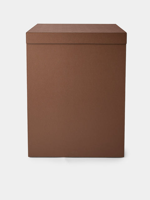 Giobagnara - Parma Leather Large Laundry Basket - Brown - ABASK - 