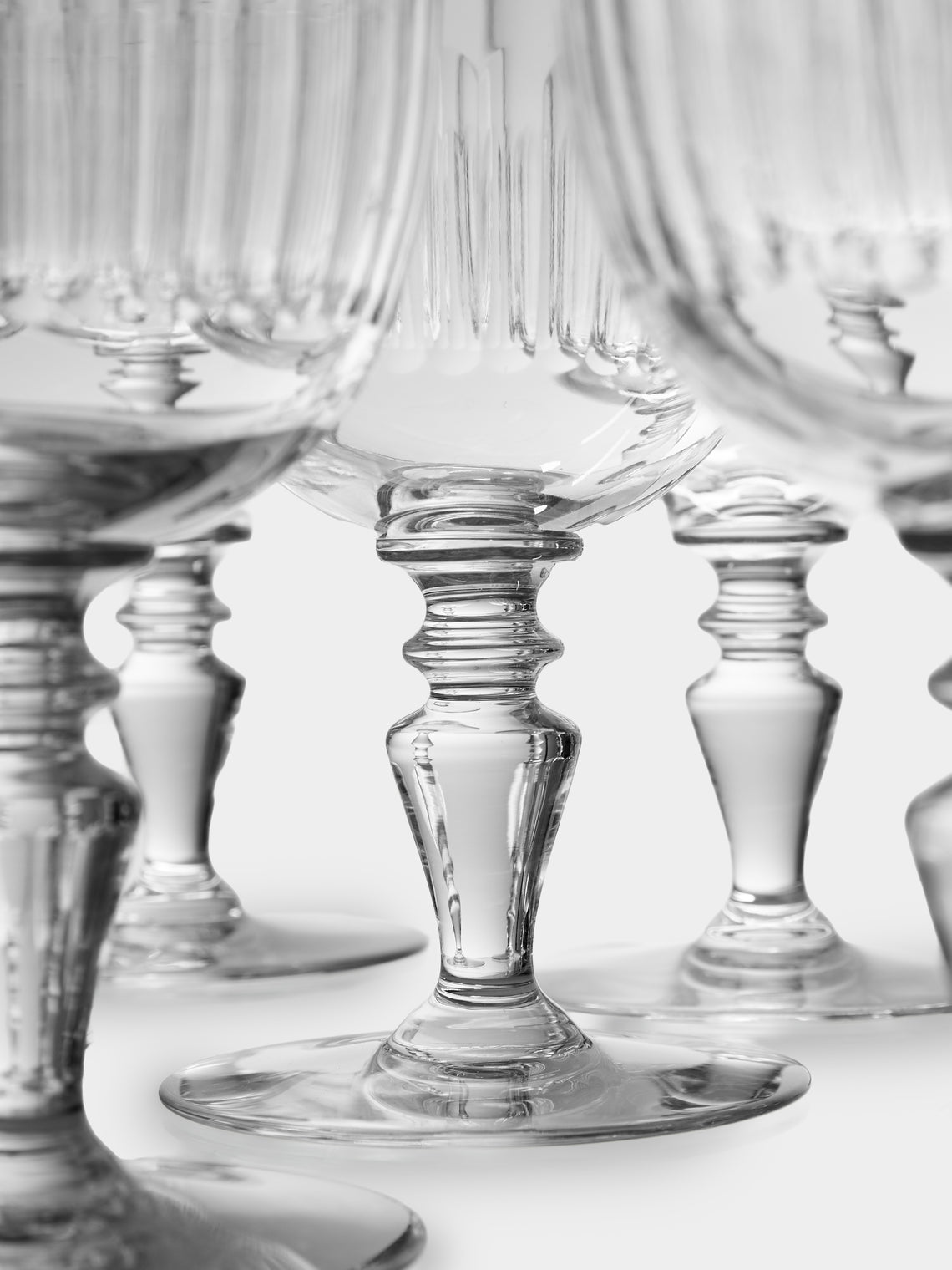 Antique and Vintage - Late-19th-Century Baccarat Renaissance Crystal Wine Glasses (Set of 18) - Clear - ABASK
