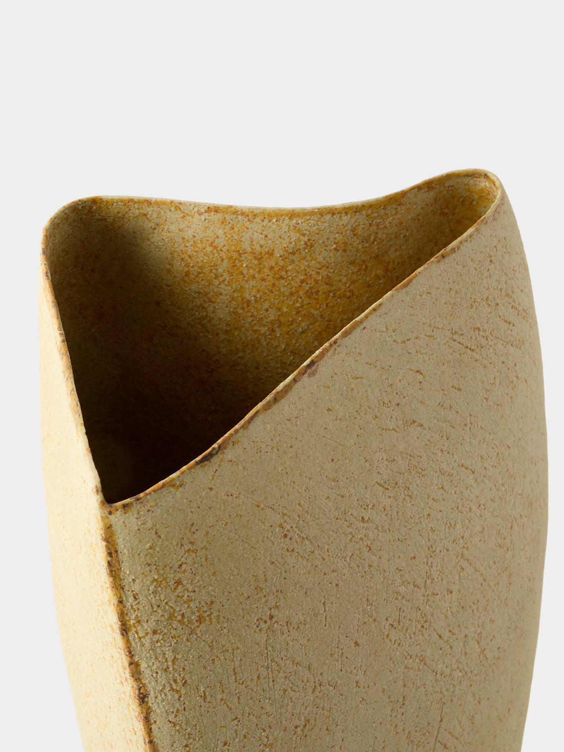 Linda Ouhbi - No. 2 Hand-Built Stoneware Vase (18in/46cm) - Beige - ABASK