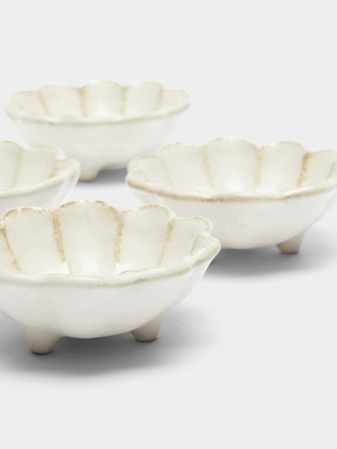 Kaneko Kohyo - Rinka Ceramic Condiment Bowls (Set of 4) - White - ABASK
