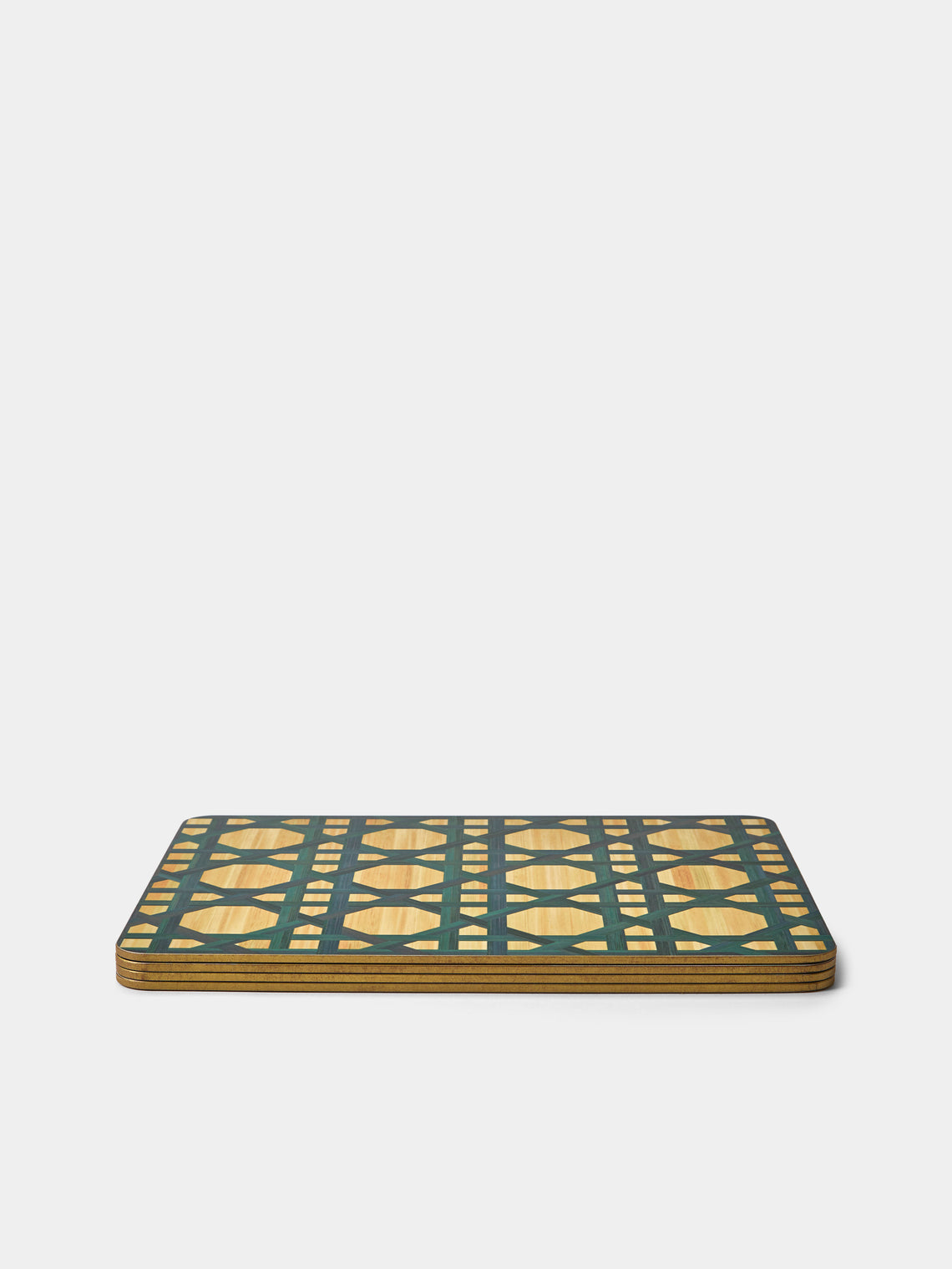 HestiaLiving - Epoch Wood Placemats (Set of 4) - Dark Green - ABASK