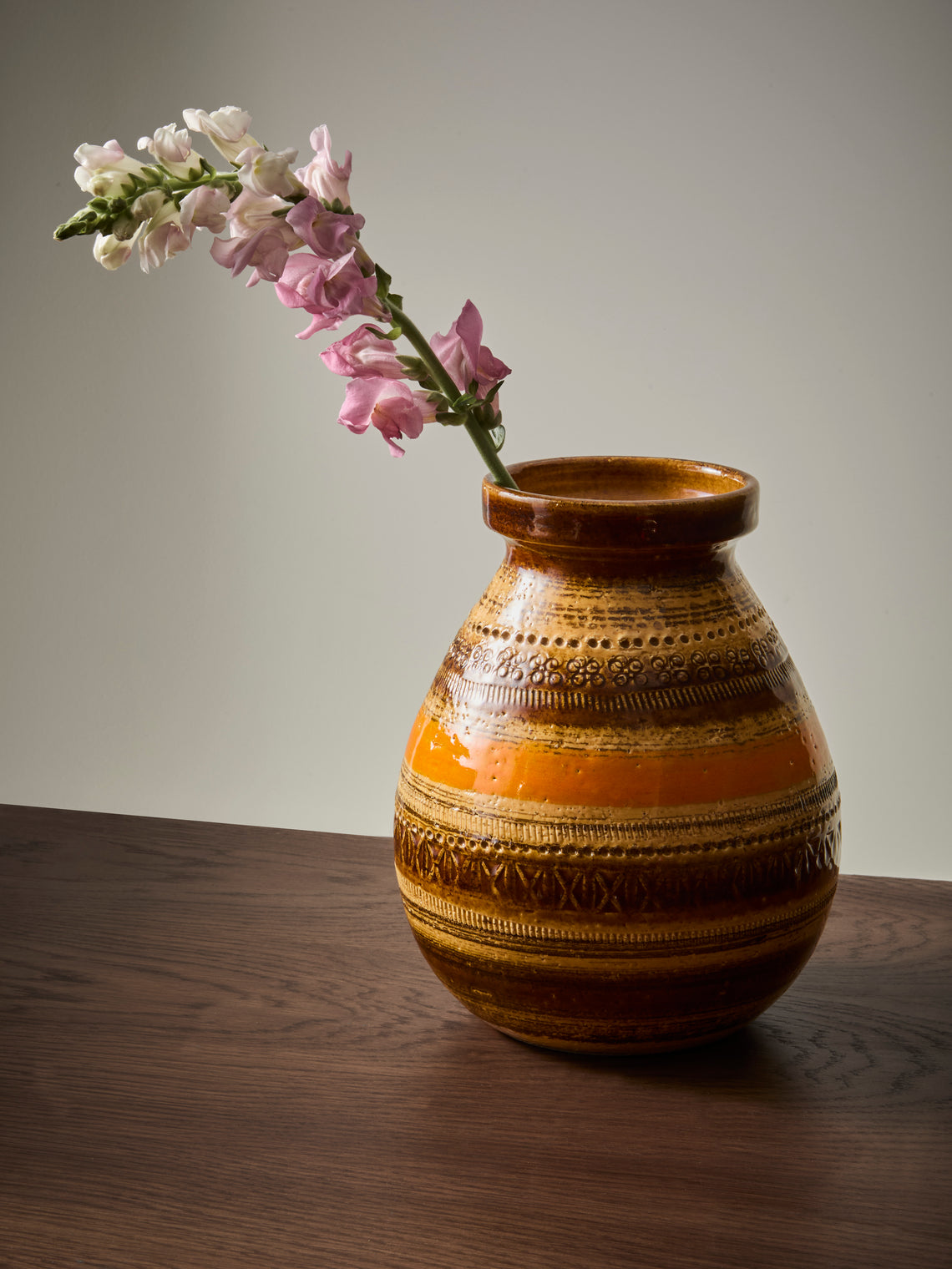 Antique and Vintage - 1970s Bitossi Ceramiche Sahara Ceramic Vase (8in/21cm) - Brown - ABASK