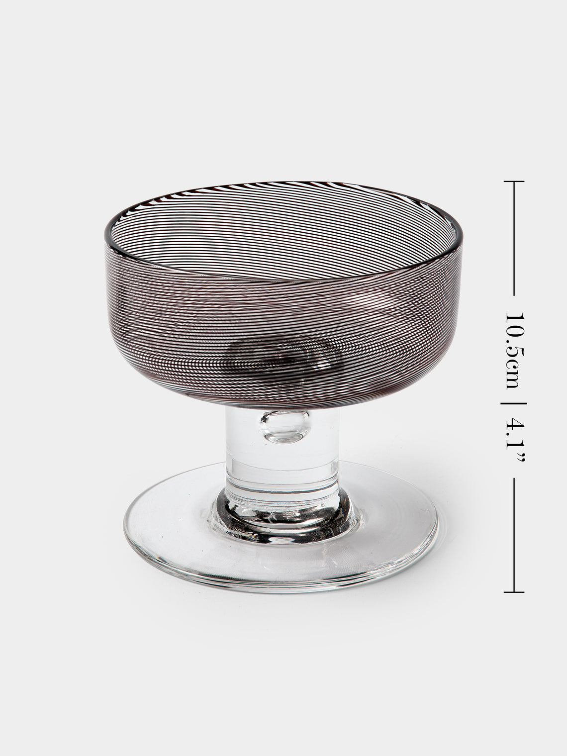 Antique and Vintage - Mid-Century Tapio Wirkkala for Venini Rovaniemi Filigree Murano Glass Coupes (Set of 8) - Brown - ABASK