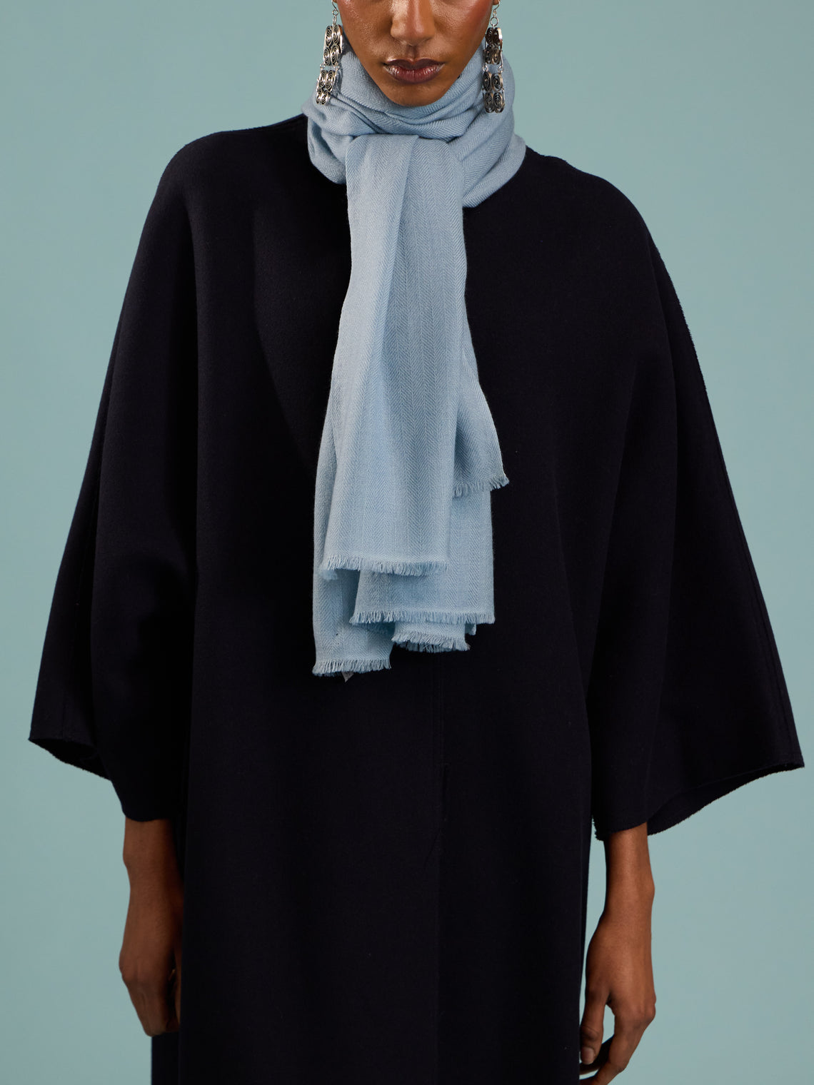 Denis Colomb - Kiri Cashmere Scarf (78.5in/2m) - Light Blue - ABASK