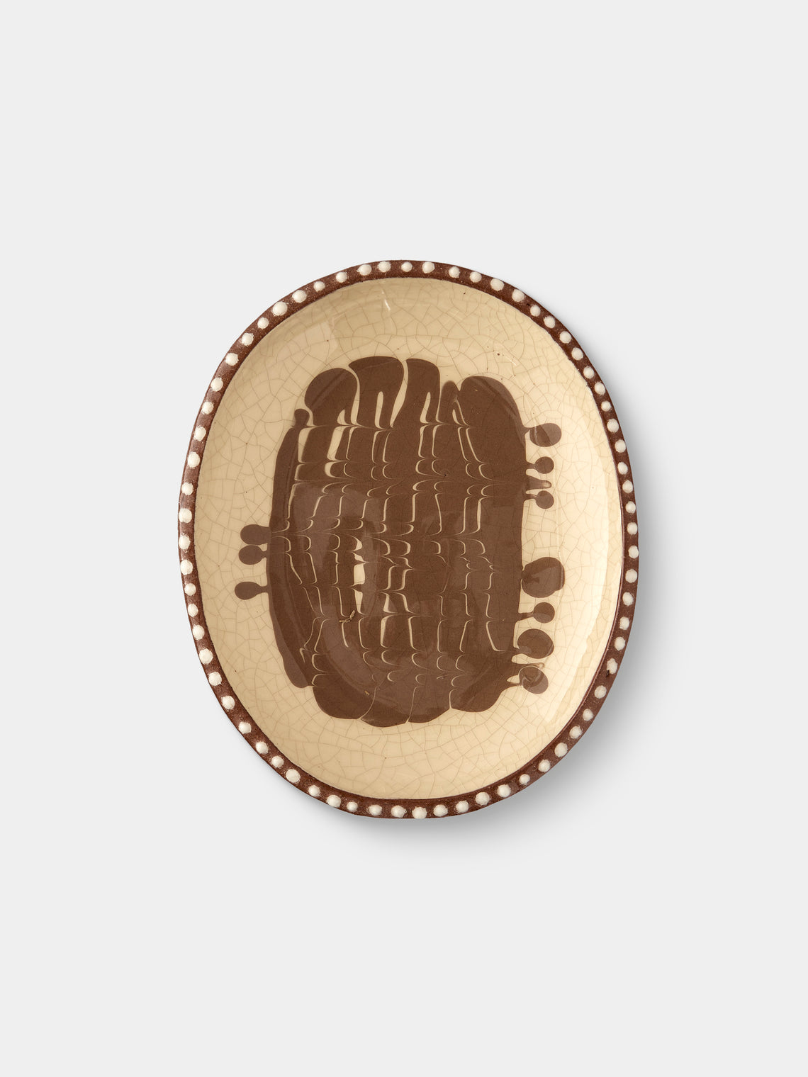 Aono Pottery - Slipware Oval Dish - Cream - ABASK - 