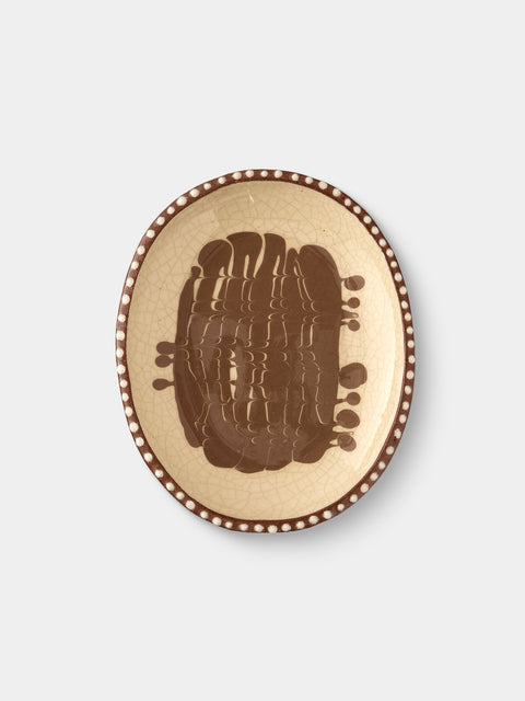 Aono Pottery - Slipware Oval Dish - Cream - ABASK - 