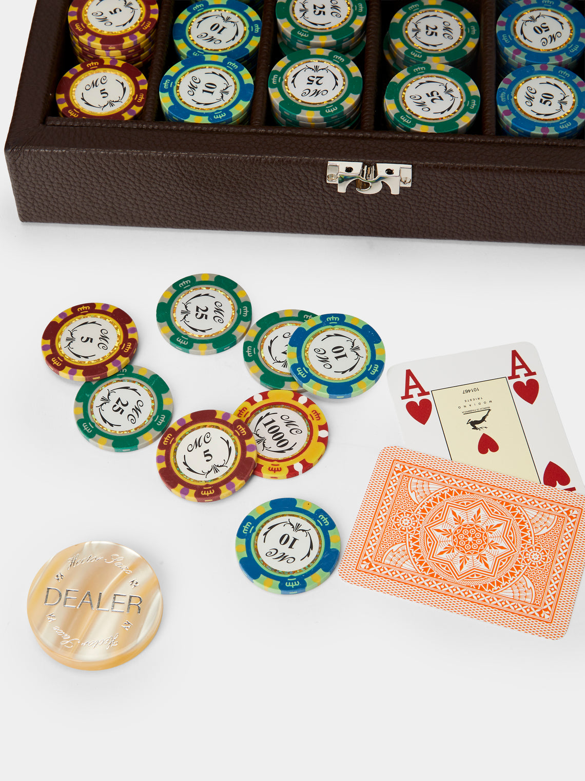 Hector Saxe - Leather Small Poker Set - Brown - ABASK