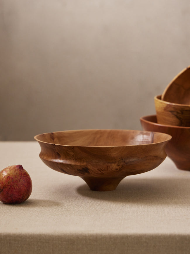 Thursday Furniture - Hand-Turned Trident Maple Footed Bowl - Brown - ABASK
