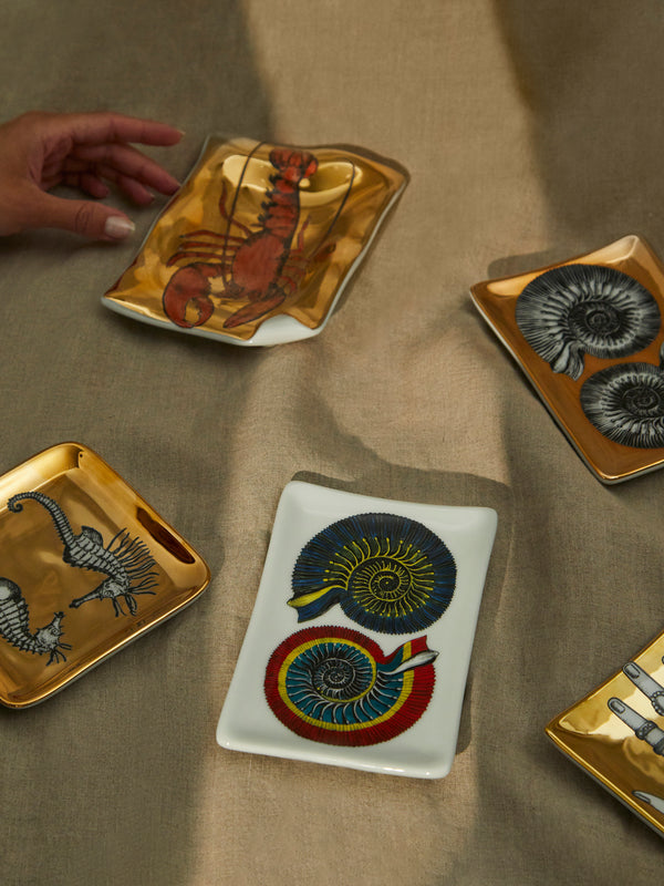 Fornasetti - Conchiglia Fossile Hand-Painted Porcelain Ashtray -  - ABASK