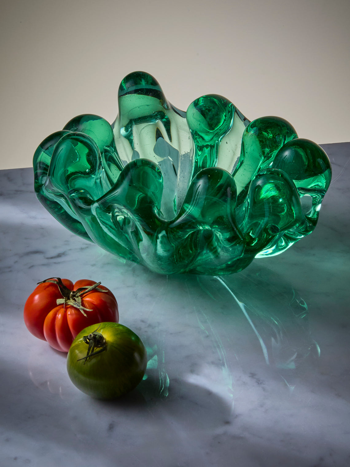 Antique and Vintage - 1950s Archimede Seguso Shell Glass Bowl - Green - ABASK